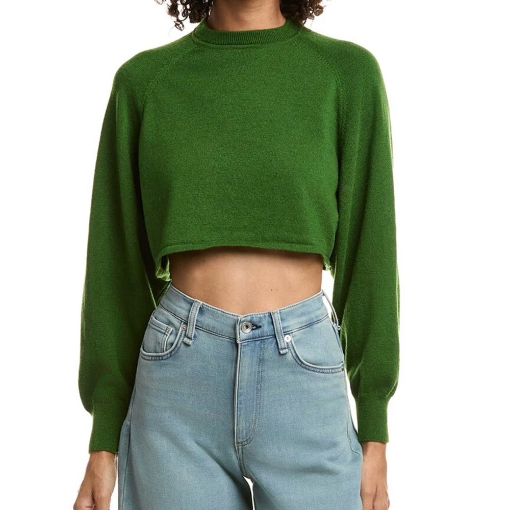 Green Cropped Sweater